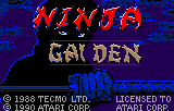 Ninja Gaiden title screen for Atari Lynx